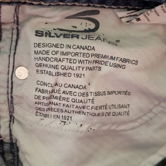 Silver Distressed Twisted Bootcut Jeans 30" x 33" - Picture 7 of 9